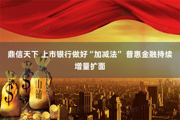 鼎信天下 上市银行做好“加减法” 普惠金融持续增量扩面